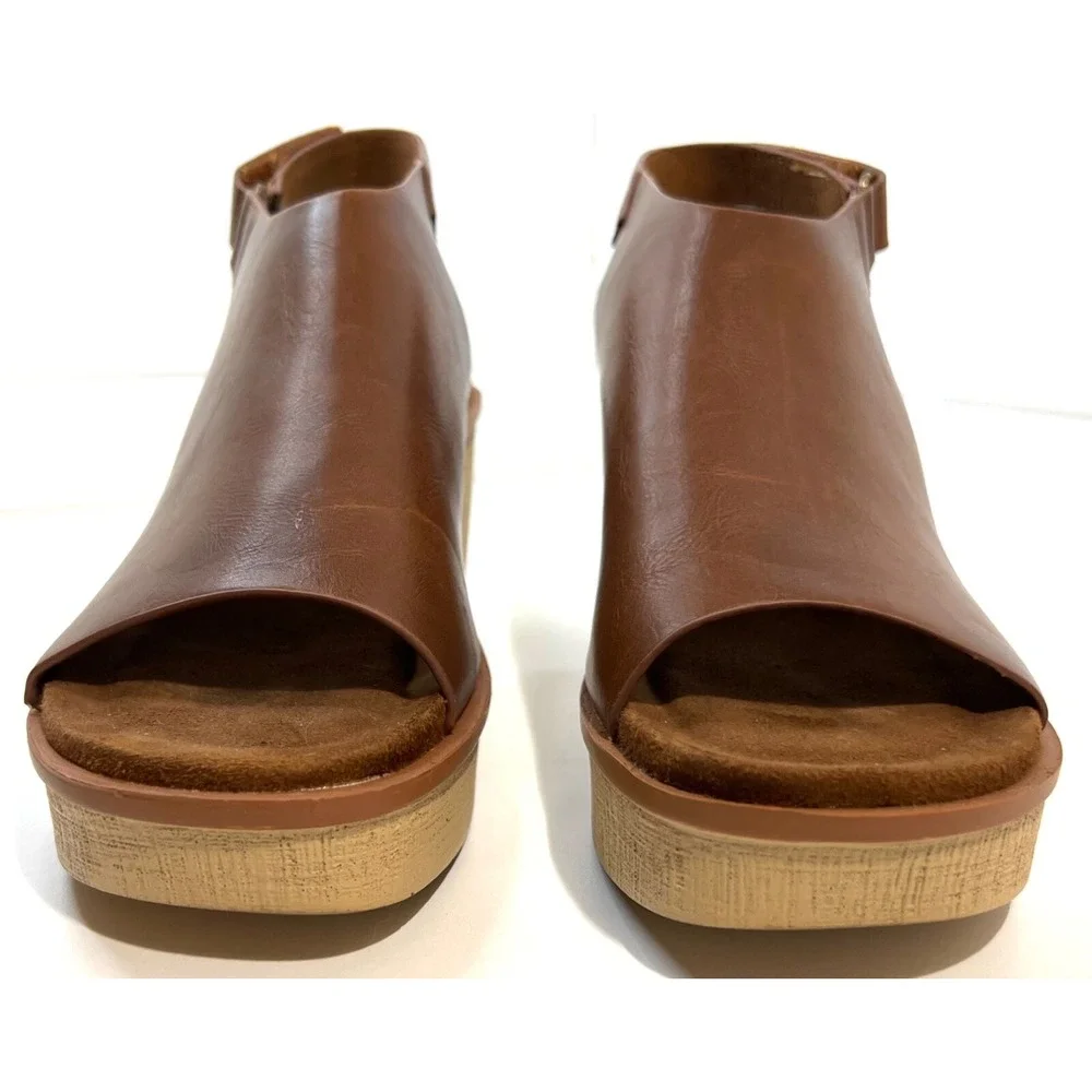 Pierre Dumas Clue-1 Sz. 8.5 Brown Leather Platform Shoes